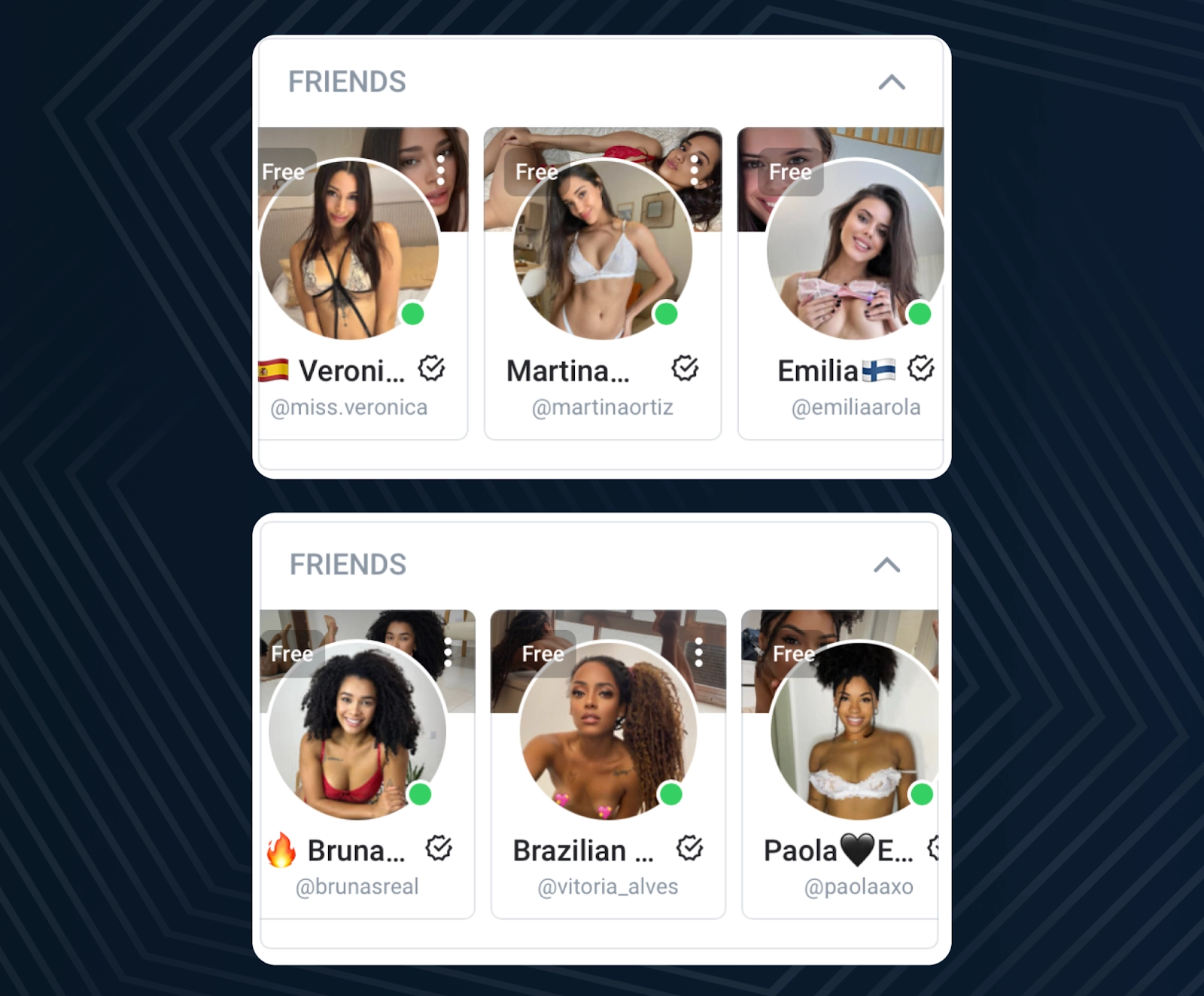 Коллаж из трех скриншотов постов OnlyFans, демонстрирующий разные форматы GG Swap: рекламный список, пост 'моя подруга' и сообщение в сторис.