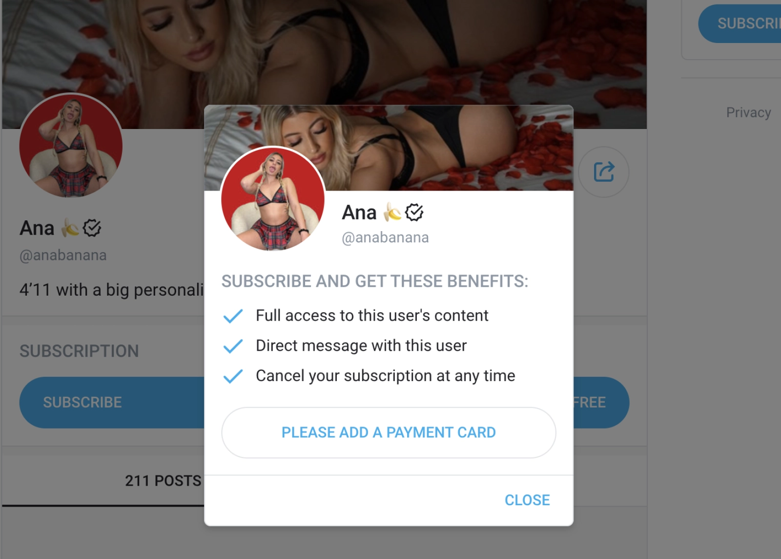 Mandatory bank card addition window