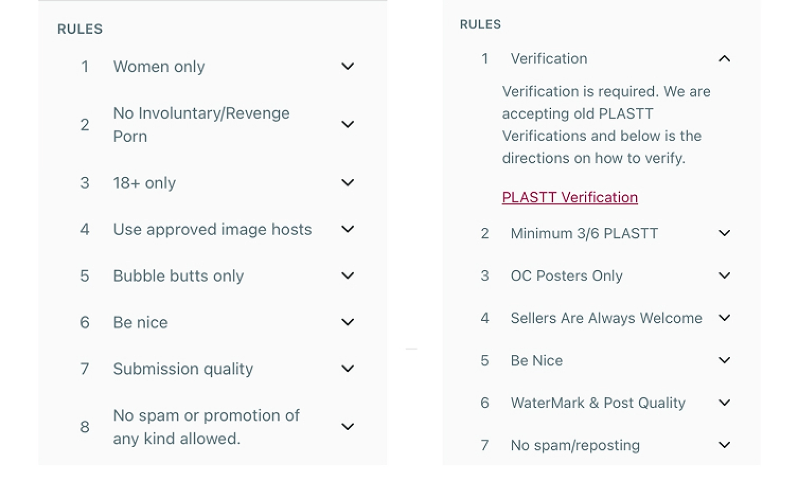 Content requirements from subreddit moderators