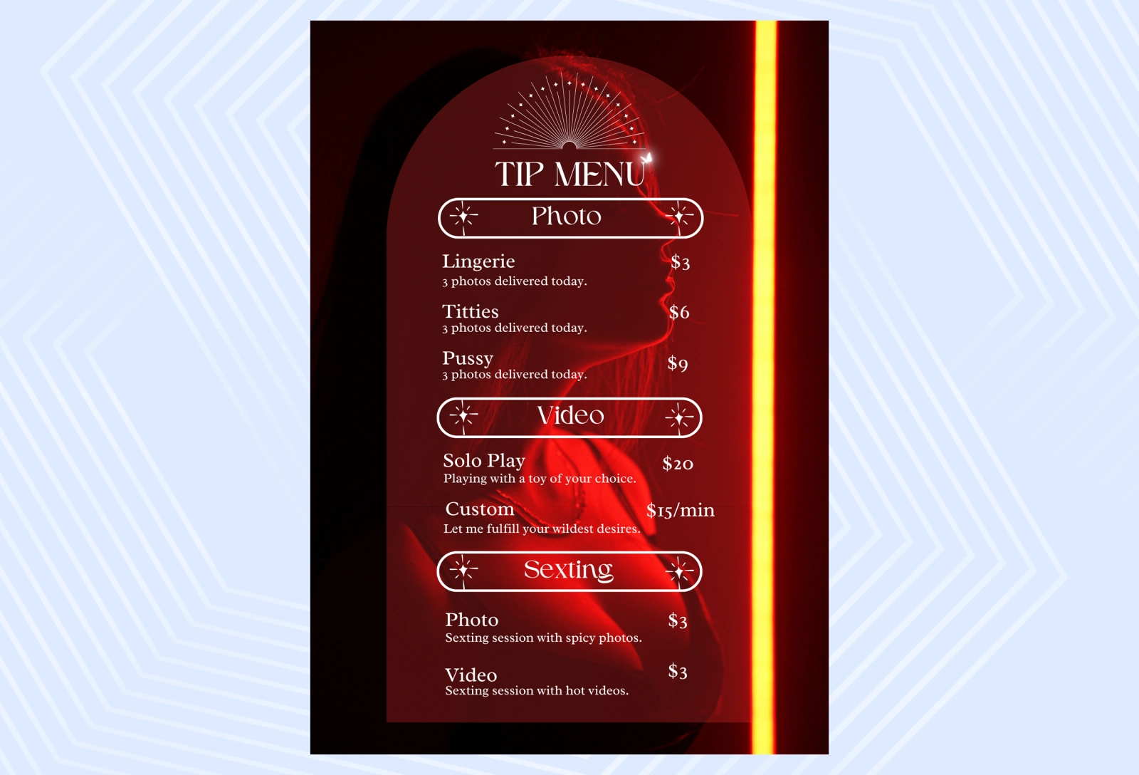 Free OnlyFans Menu Template in Canva - The grid layout