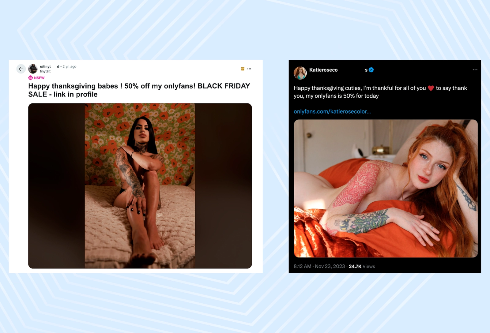 Themed content and holiday discounts in OnlyFans models