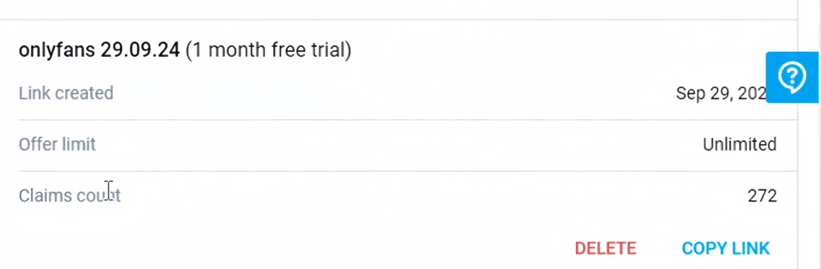 onlyfans free trial link clic statistic result image