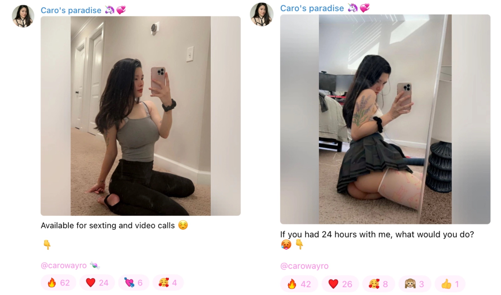 A post to promote subscription to OnlyFans in the model Telegram channel