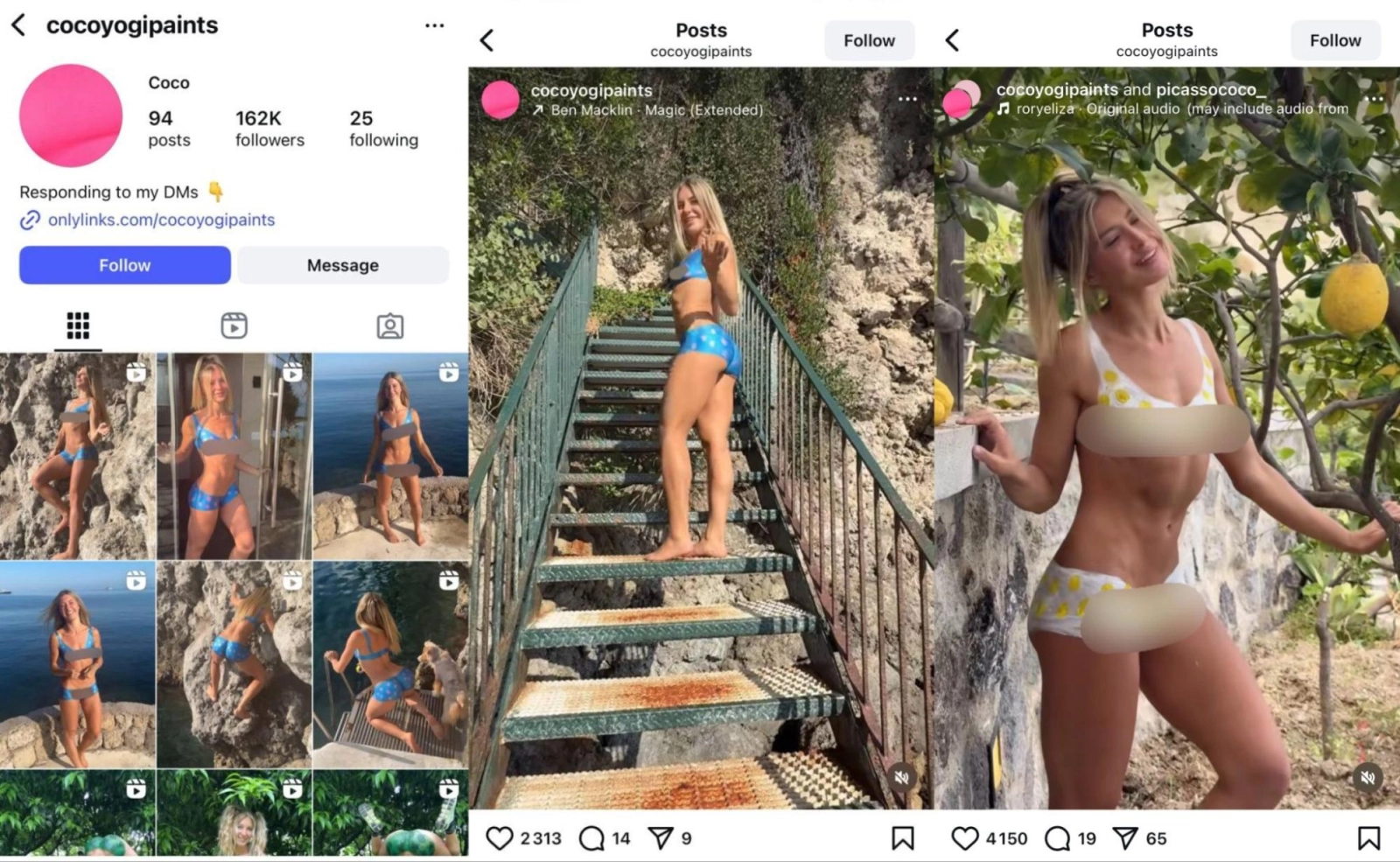Promoting OnlyFans models through body paint content on Instagram