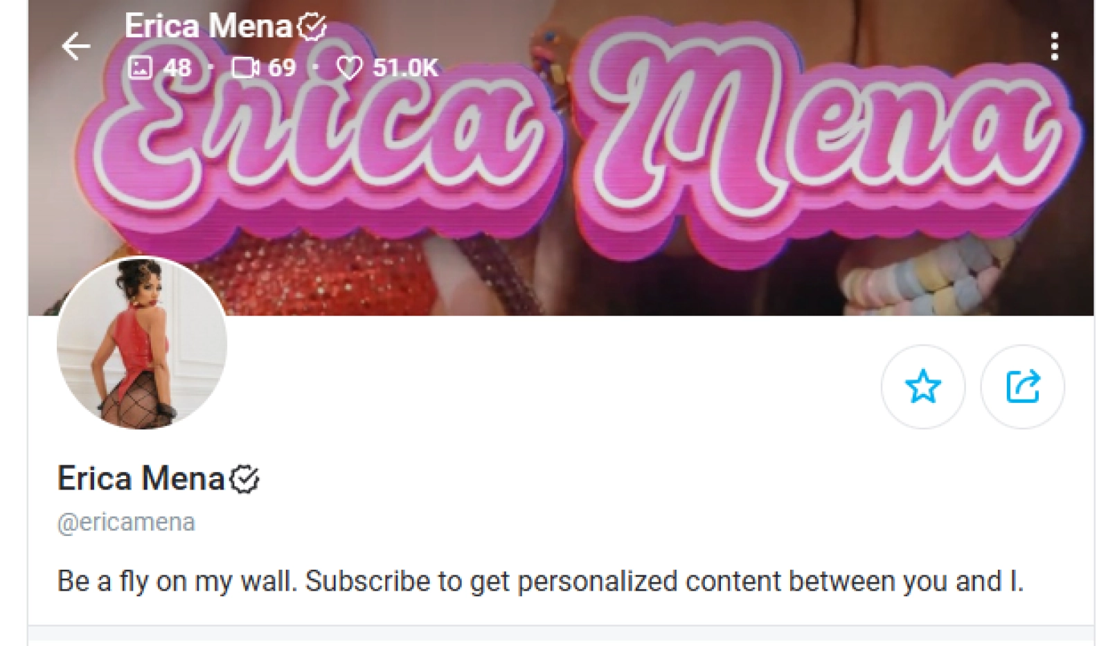 Erica Mena - top onlyfans creator in 2025 (female)