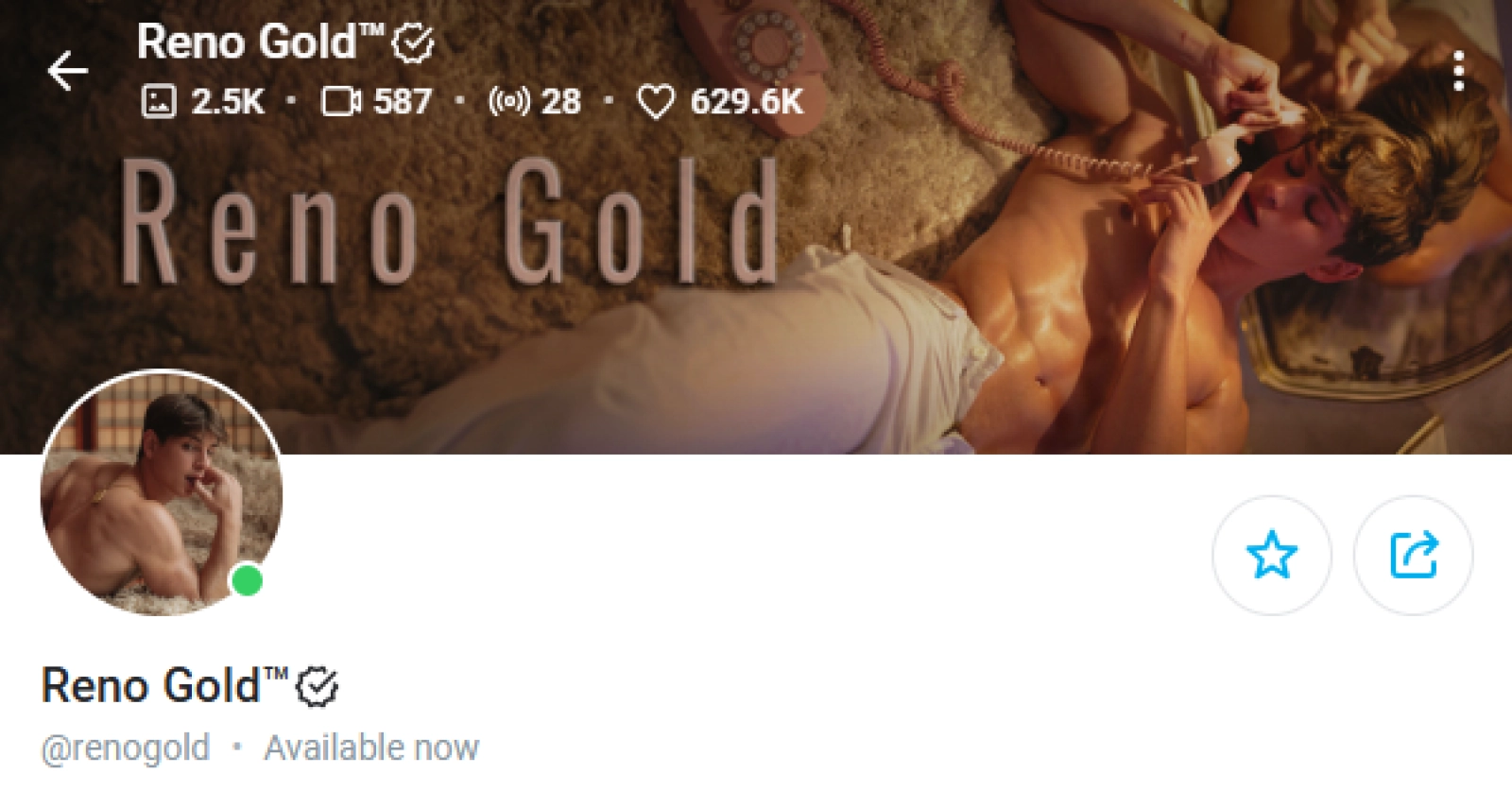 Reno Gold - top onlyfans male earner in 2025