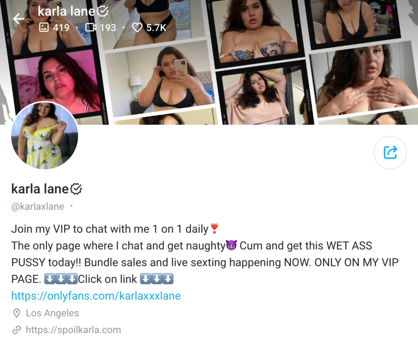 OnlyFans model with unconventional looks