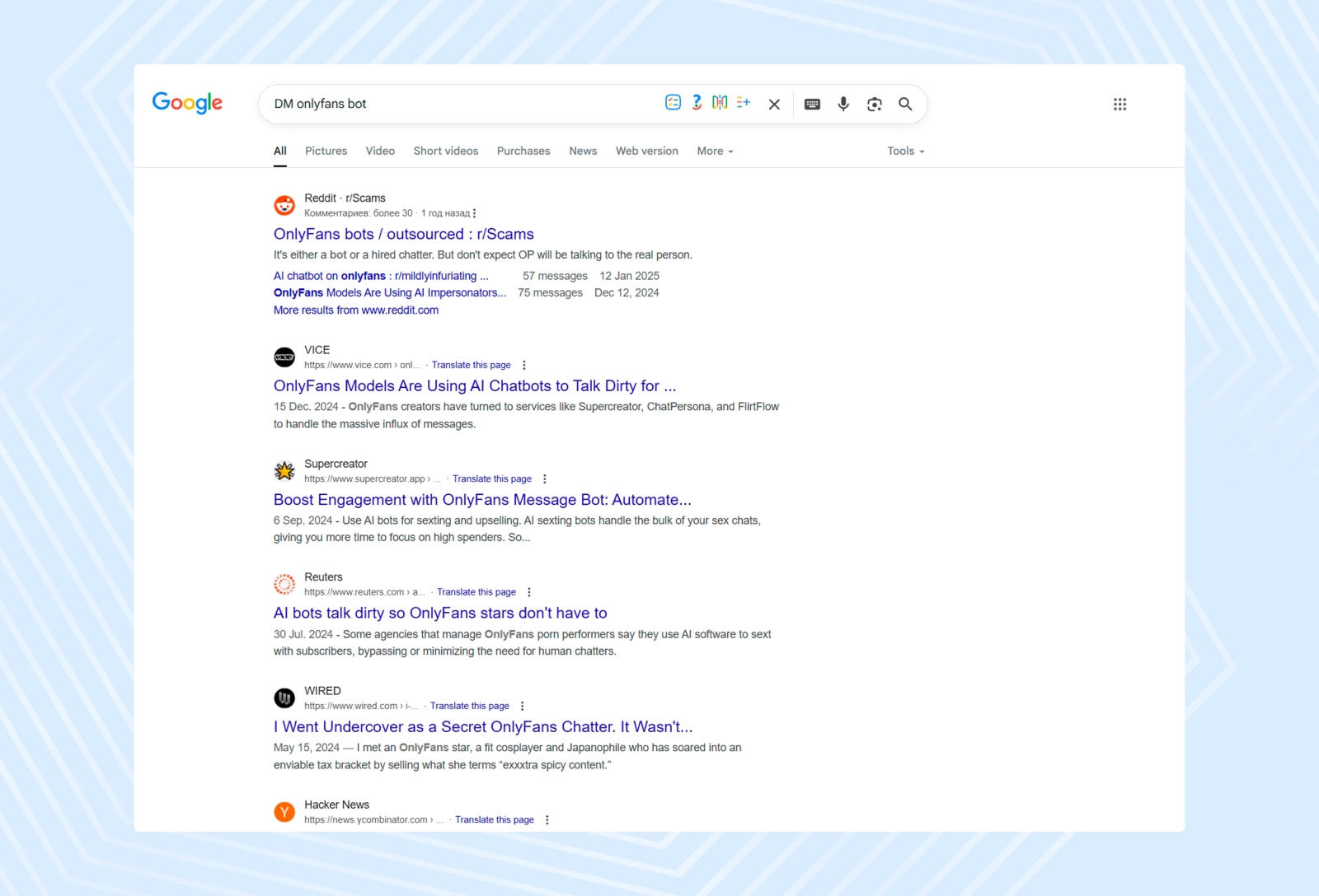 You will find many good automation tools by searching for “DM onlyfans bot”
