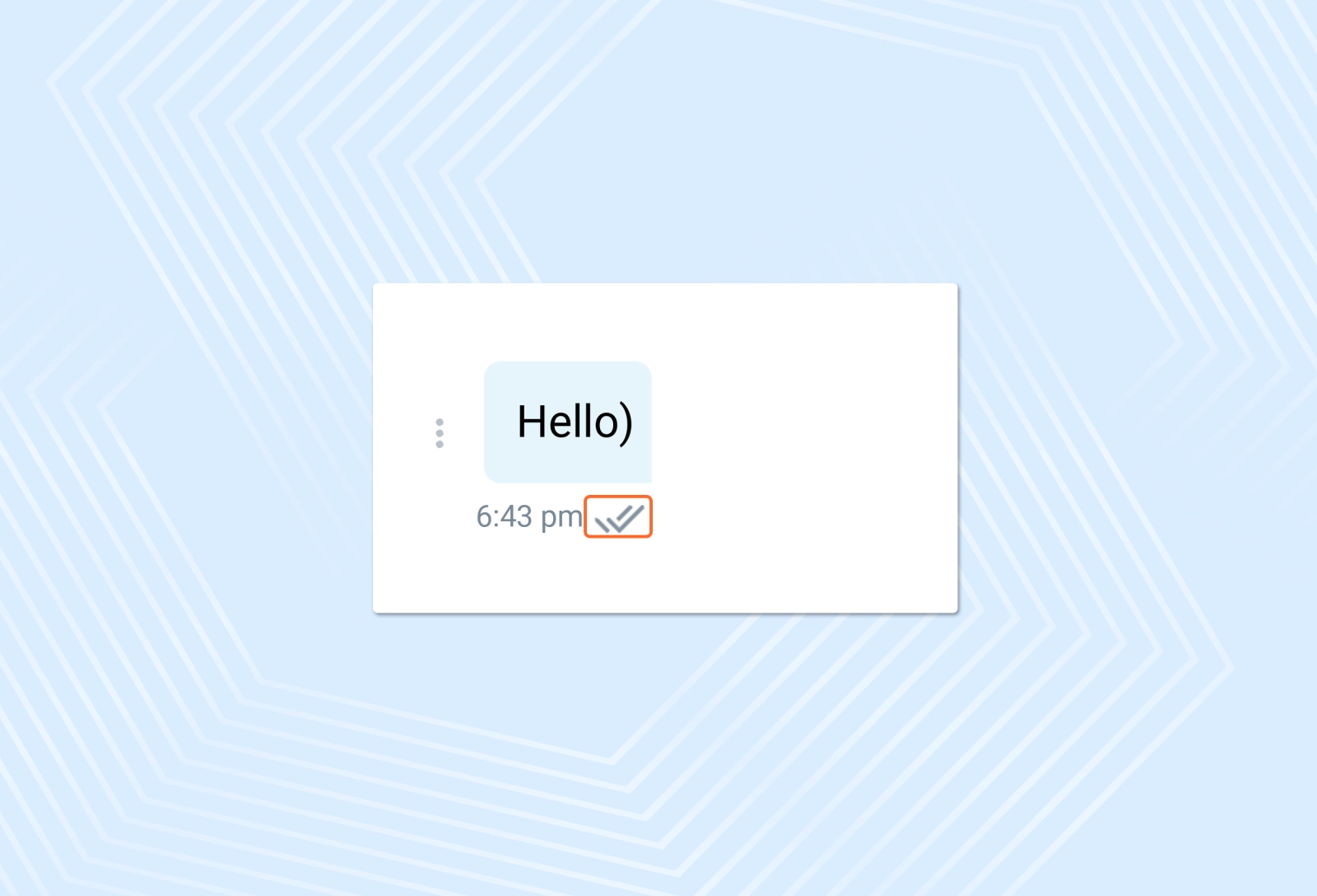 A double check mark indicates read messages