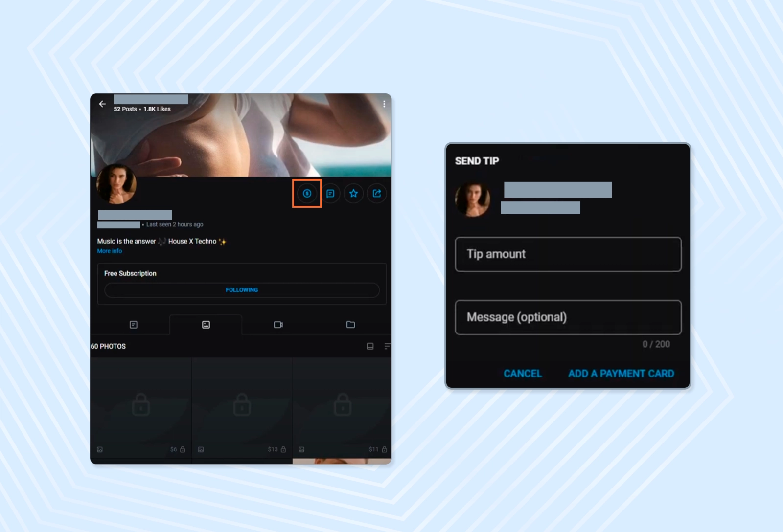 Each of your subscribers can send you tips through your profile