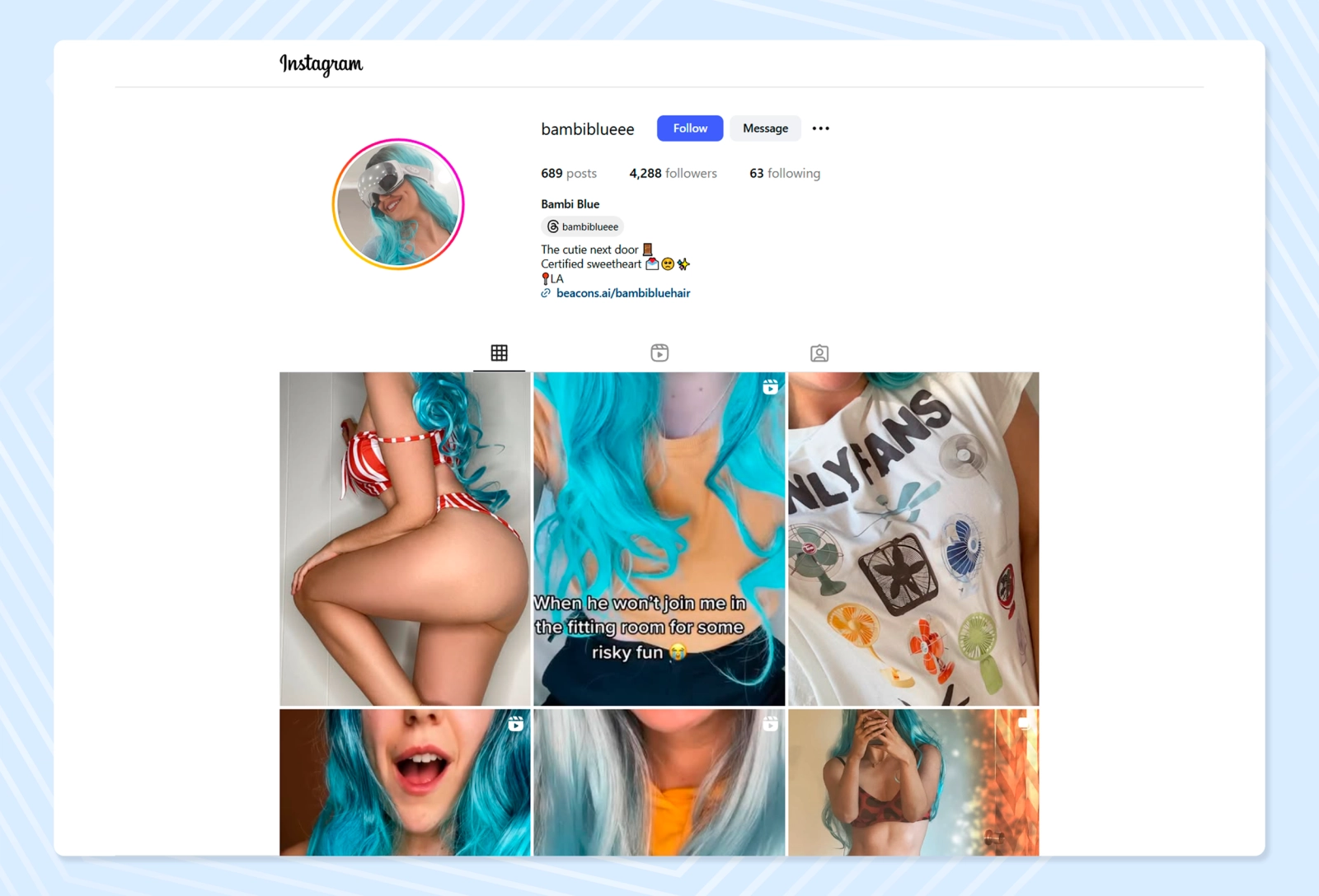 Check out other anonymous models' social media accounts before filling out your own