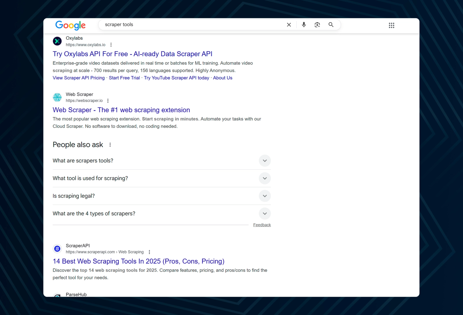 There are tons of software options online for collecting data from the Internet