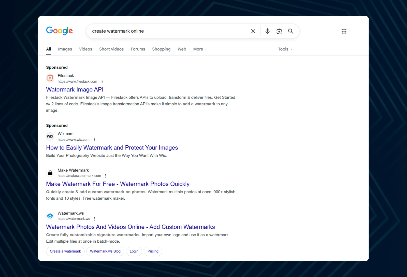 Tools for creating watermarks are available online and accessible to everyone