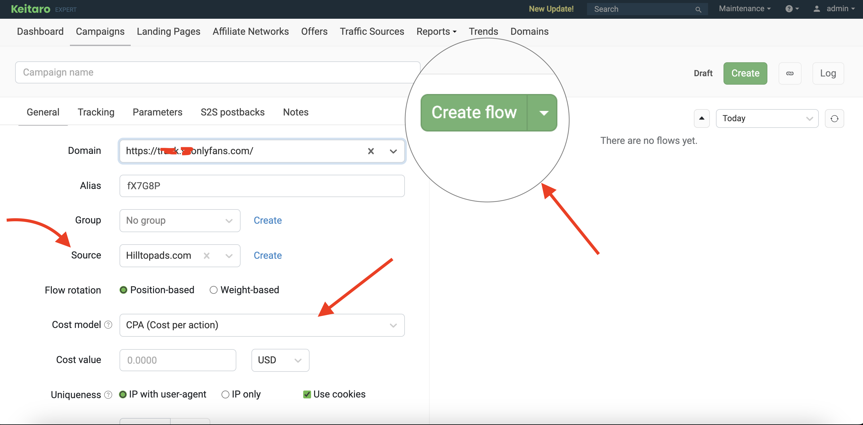 Create campaign flow