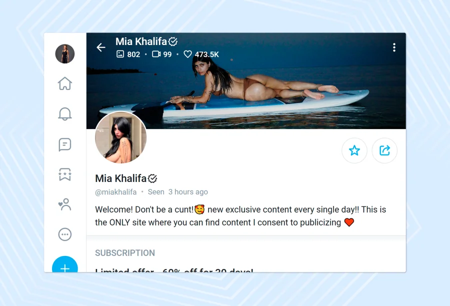 Example of a profile photo of a popular OnlyFans model