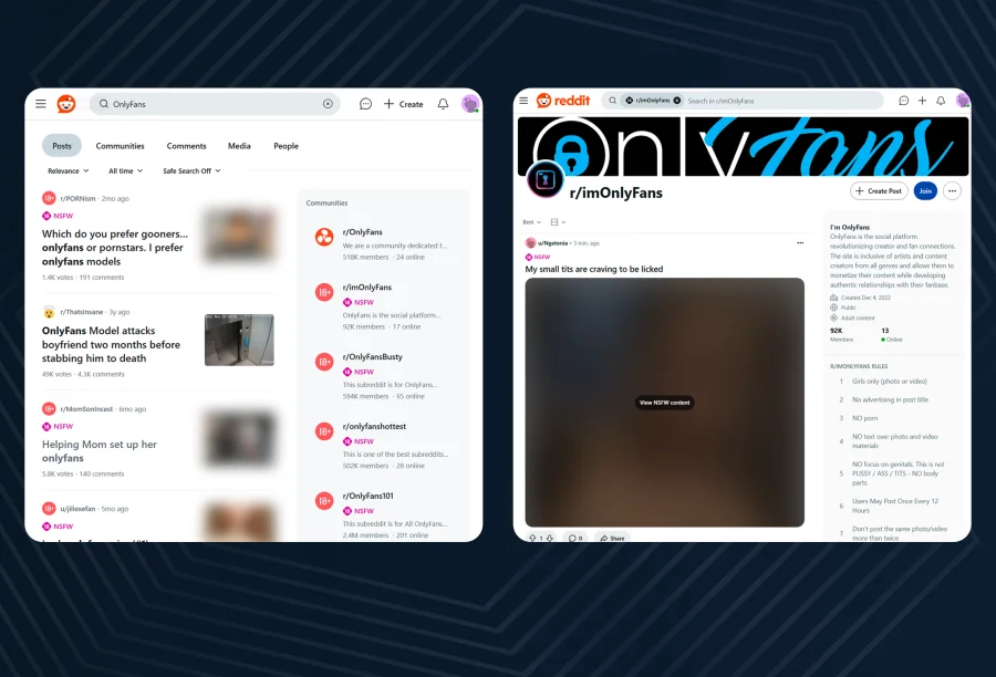 Субреддиты с «OnlyFans» в названии часто носят рекламный характер и плохо воспринимаются аудиторией