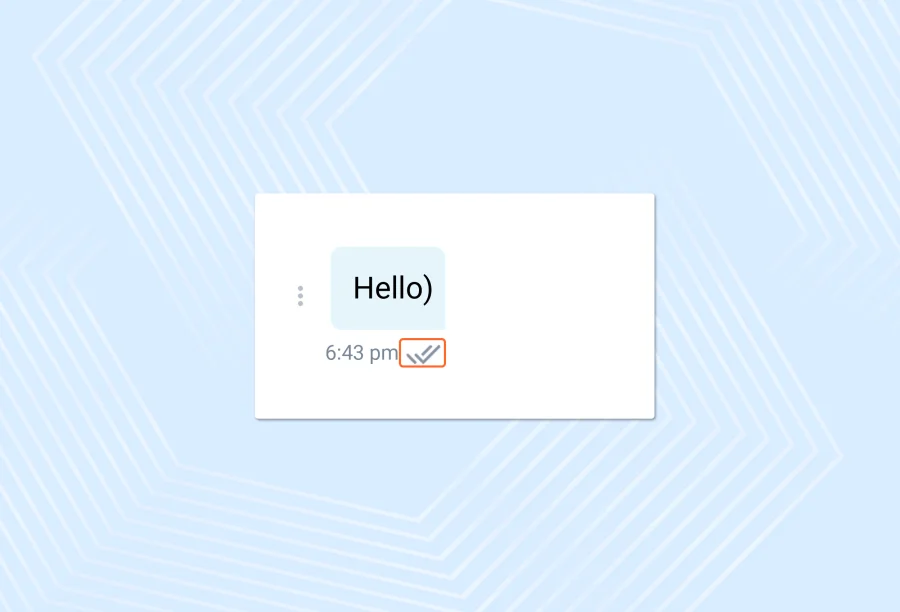 A double check mark indicates read messages