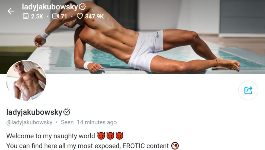 OnlyFans model, photo model, and entrepreneur Adam Jakubowsky