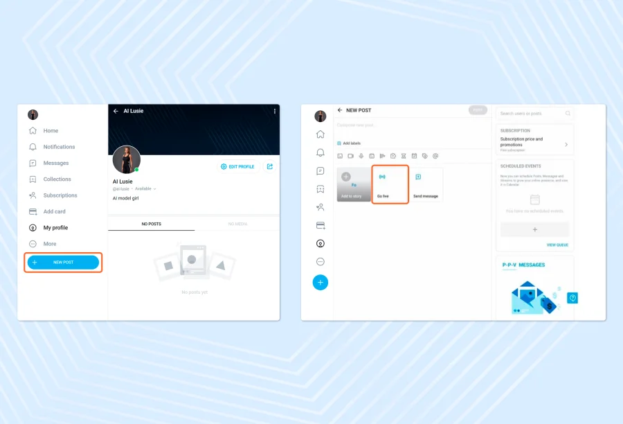 How to start a live stream on OnlyFans