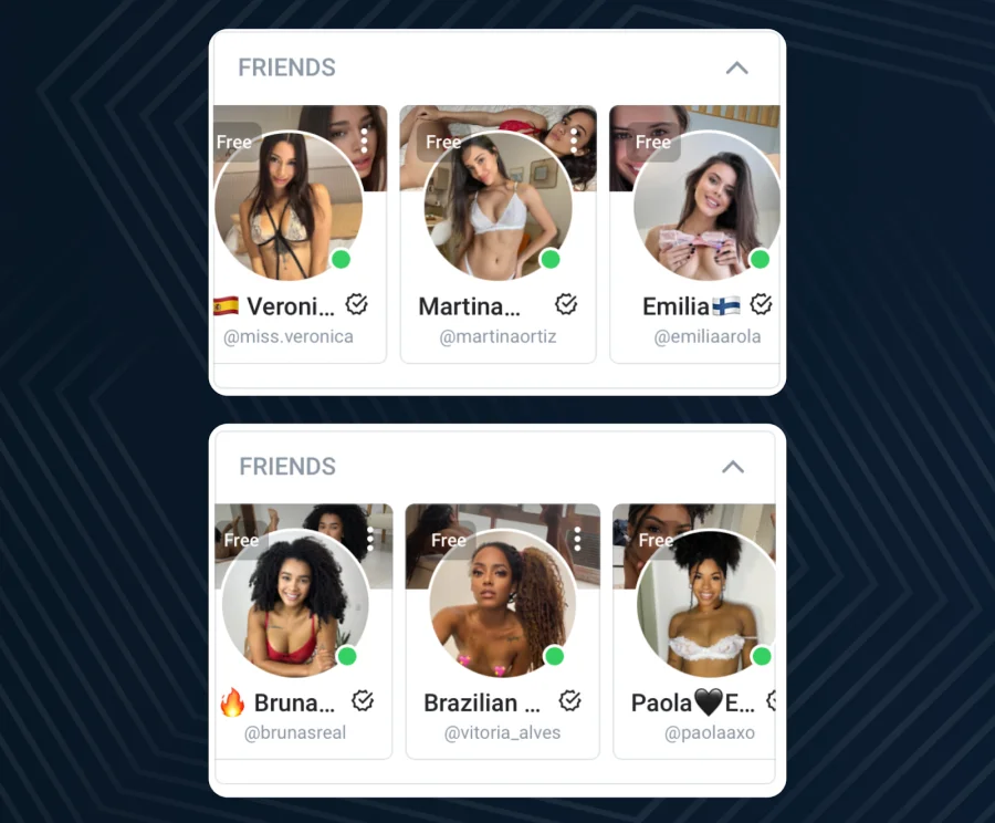 A collage of three OnlyFans post screenshots demonstrating different GG Swap formats: a promotional list, a 'my friend' post, and a message in stories