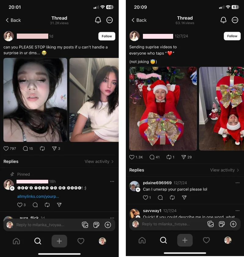 Threads органик трафик для новых акаунтов