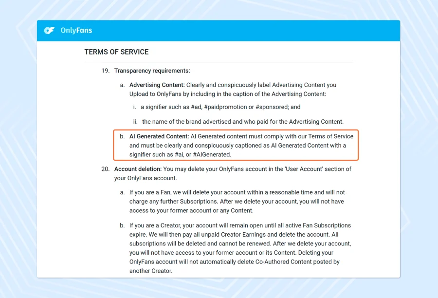 AI generated content rules