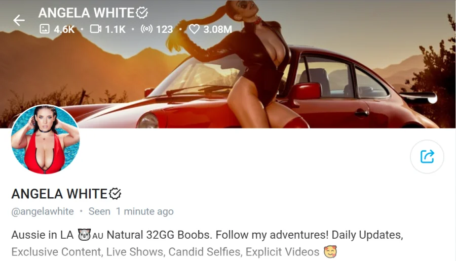 Adult film actress and OnlyFans content creator Angela White