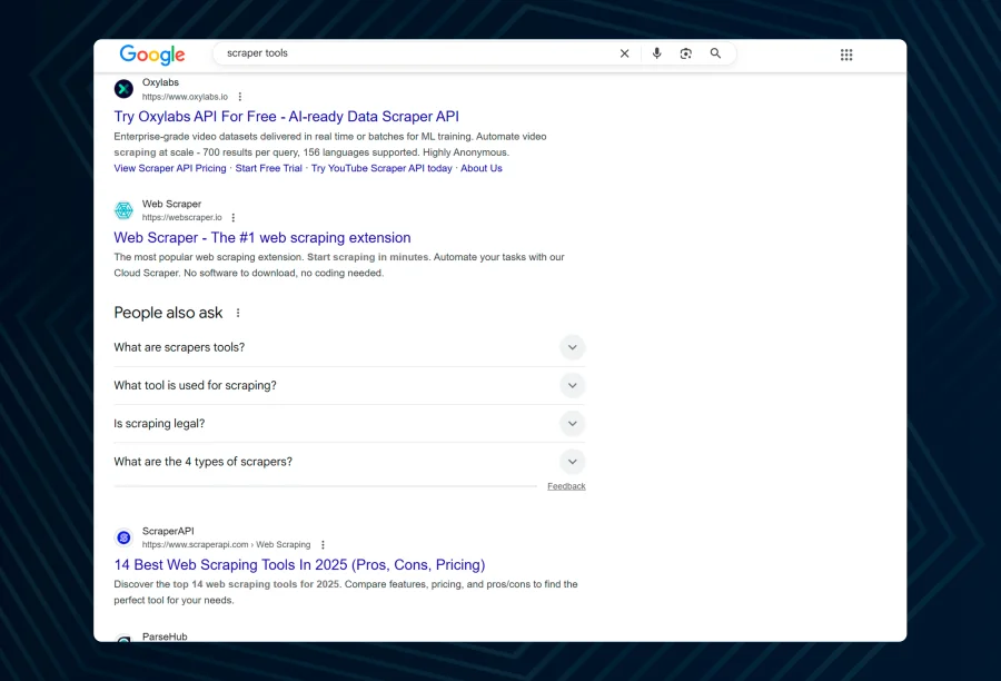 There are tons of software options online for collecting data from the Internet