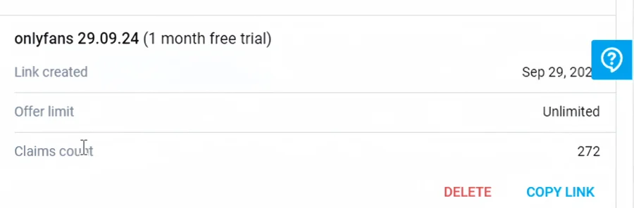 onlyfans free trial link clic statistic result image