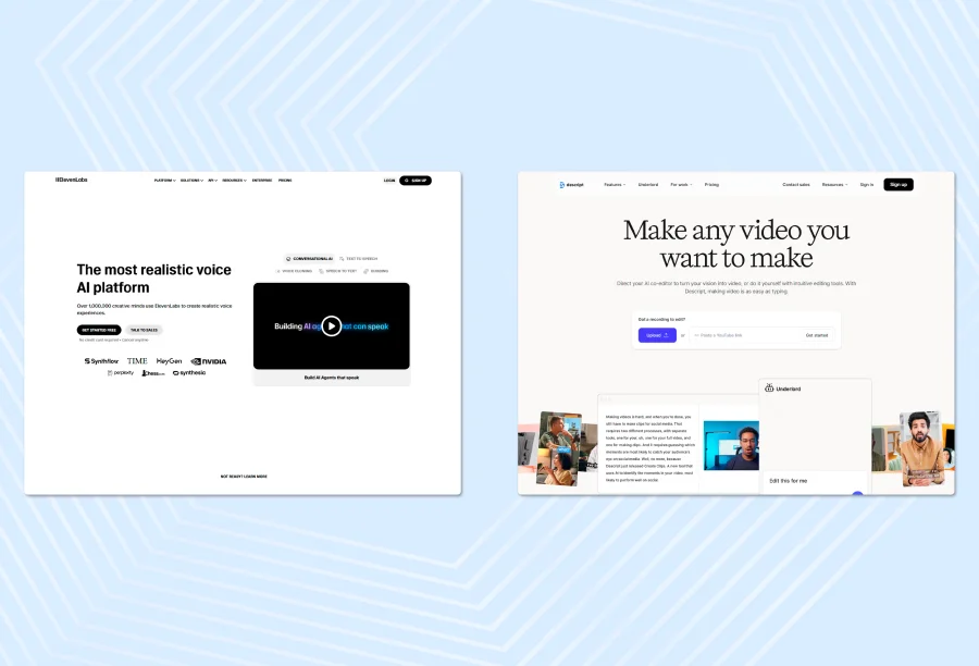 ElevenLabs and Descript are the best AI tools for working with voice