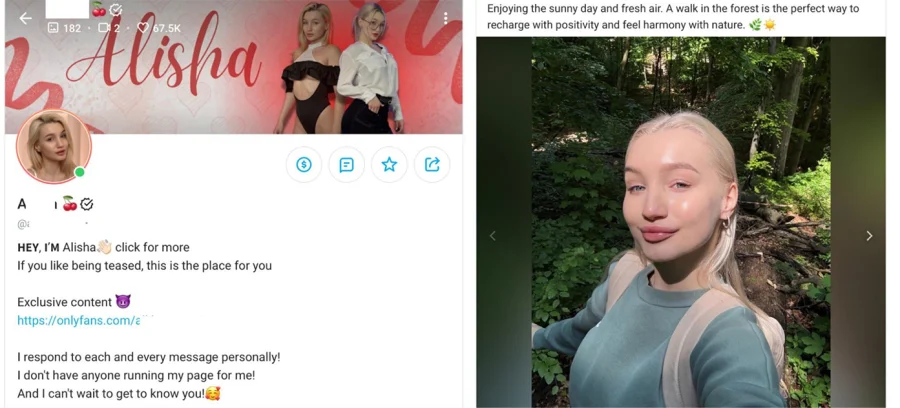 SFW OnlyFans model page for OFTV