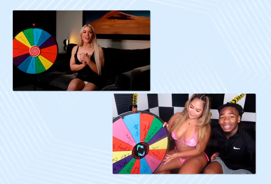 Spin the wheel game in OnlyFans