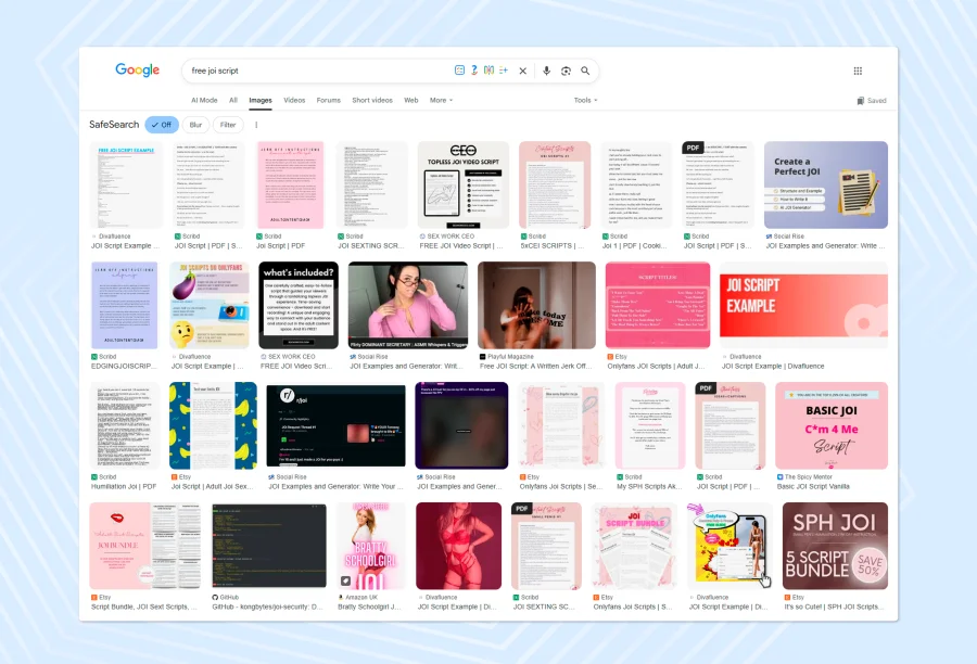 Free JOI scripts in web
