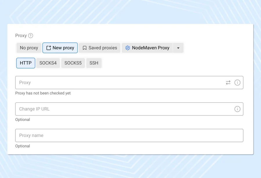 Antidetect Browser proxies setup