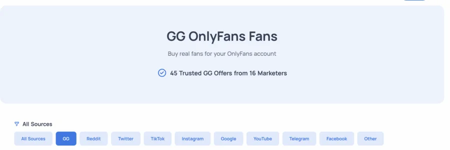 Покупка GG через платформу OnlyTraffic