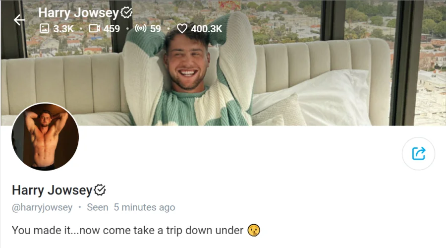 Harry Jowsey - content creator and Netflix star