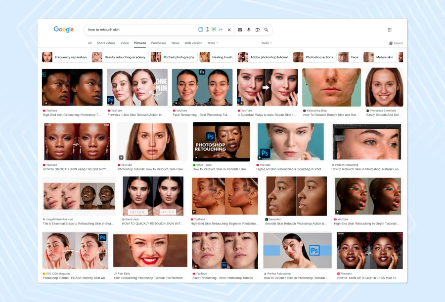 Tutorials on skin retouching for beginners