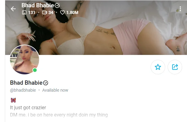 Bhad Bhabie - top onlyfans creator in 2025