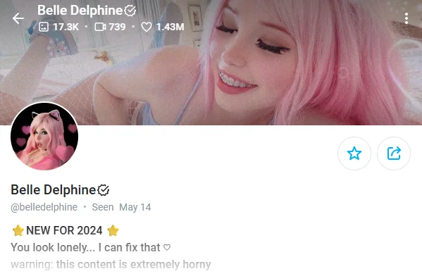 Top cosplay onlyfans earner in 2025 - Belle Delphine