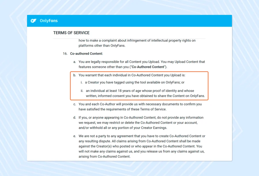 Co-authored content rules