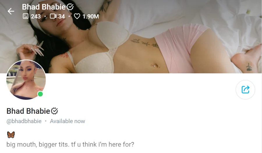 Bhad Bhabie - top onlyfans creator in 2026